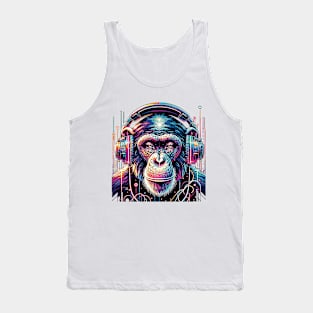 Neon Groove: The Cosmic DJ Tank Top